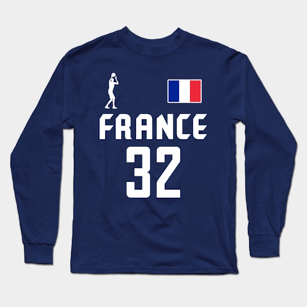 Wembanyama France Jersey (Front/Back) Long Sleeve T-Shirt by darklordpug